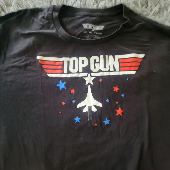 Top Gun 3xl 54/56 black short sleeve graphic t-shirt - Picture 4 of 4